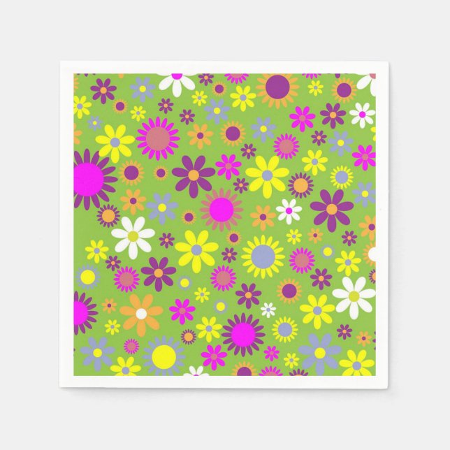 Flower Power Paper Napkins (Front)