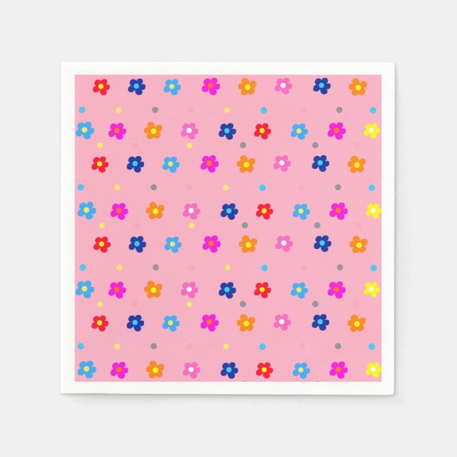 Flower Power Party Napkins (Front)