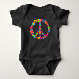 Flower Power Peace Baby Bodysuit