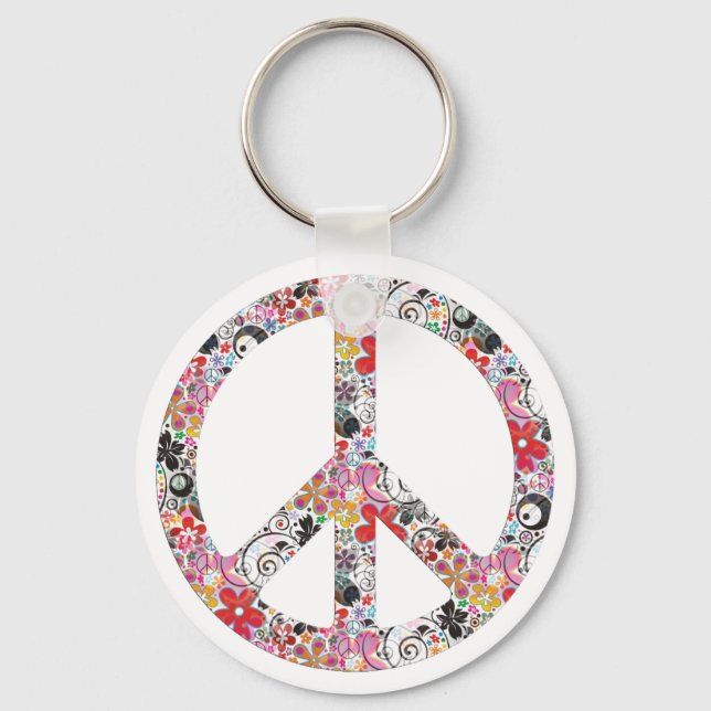 Flower Power Peace I Keychain (Front)