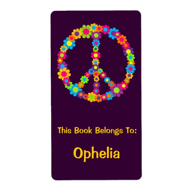 Flower Power Peace Label (Front)