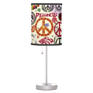 Flower Power Peace & Love Hippie Lamp