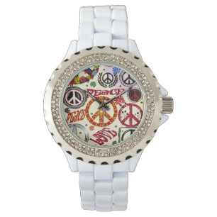 Flower Power Peace & Love Hippie Watch