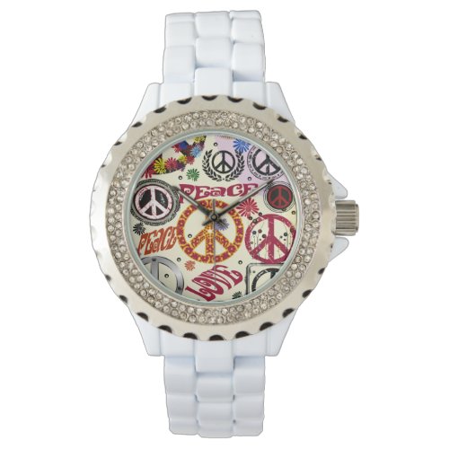 Flower Power Peace  Love Hippie  Watch