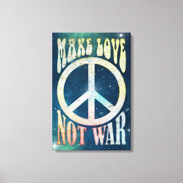 Flower Power Peace - Make Love Not War 1 Canvas Print (Front)
