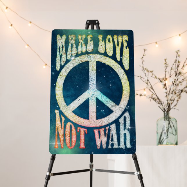 Flower Power Peace - Make Love Not War 1 Foam Board (In Situ (Stand))