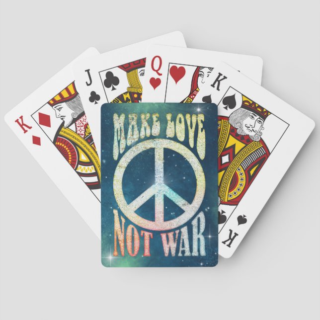 Flower Power Peace - Make Love Not War 1 Poker Cards (Back)