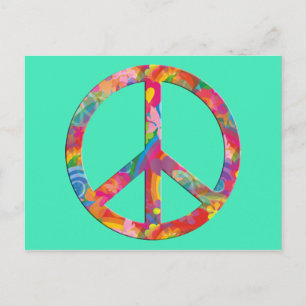 Flower Power Peace   mint Postcard