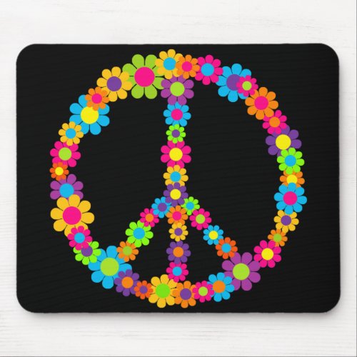 Flower Power Peace Mouse Pad