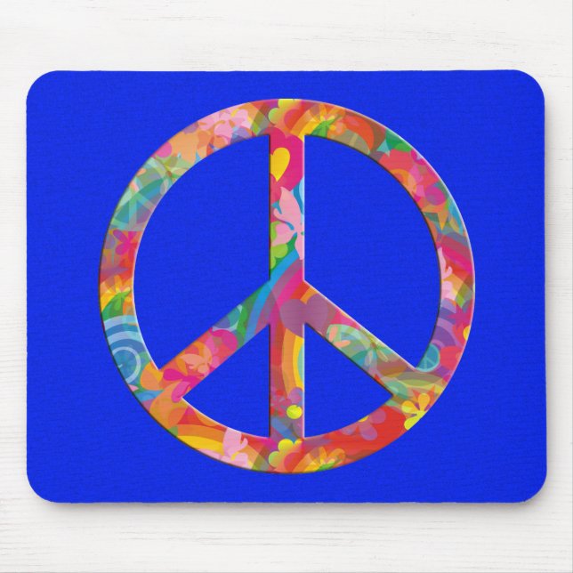 Flower Power Peace | royal splatter Mouse Pad (Front)
