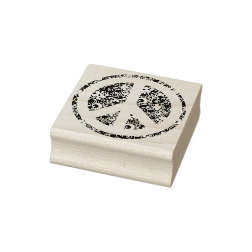 Flower Power Peace sign III  your backgr  ideas Rubber Stamp