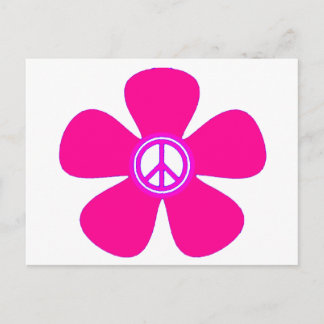 Flower Power Peace Sign Postcard