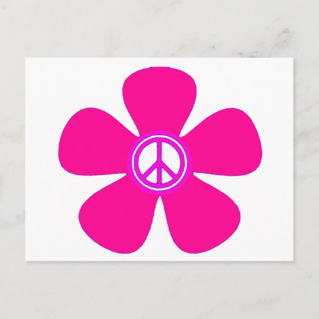 Flower Power Peace Sign Postcard (Front)