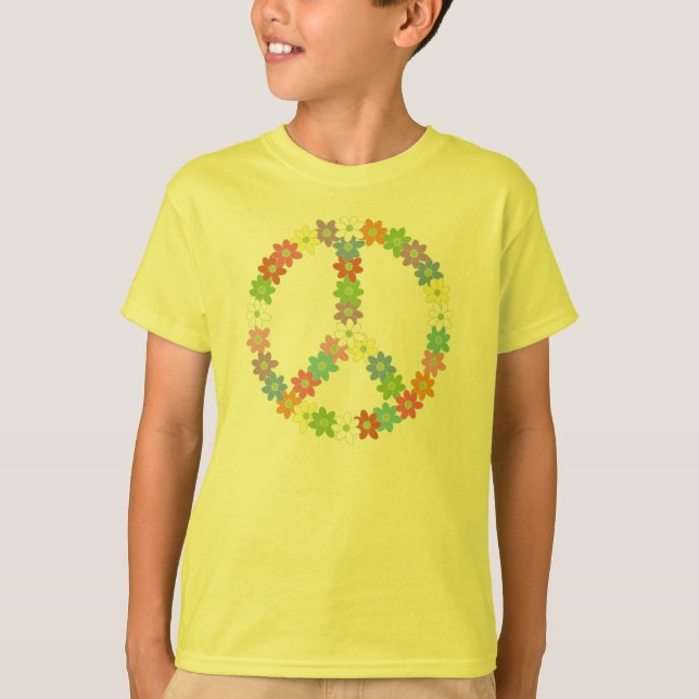 Flower Power Peace Sign T-Shirt (Front)