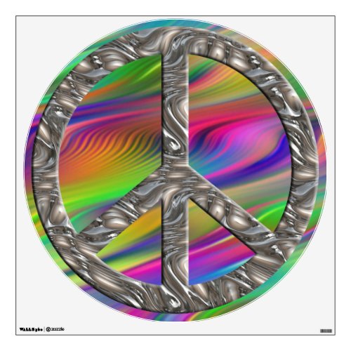 flower power PEACE symbol VI Wall Decal