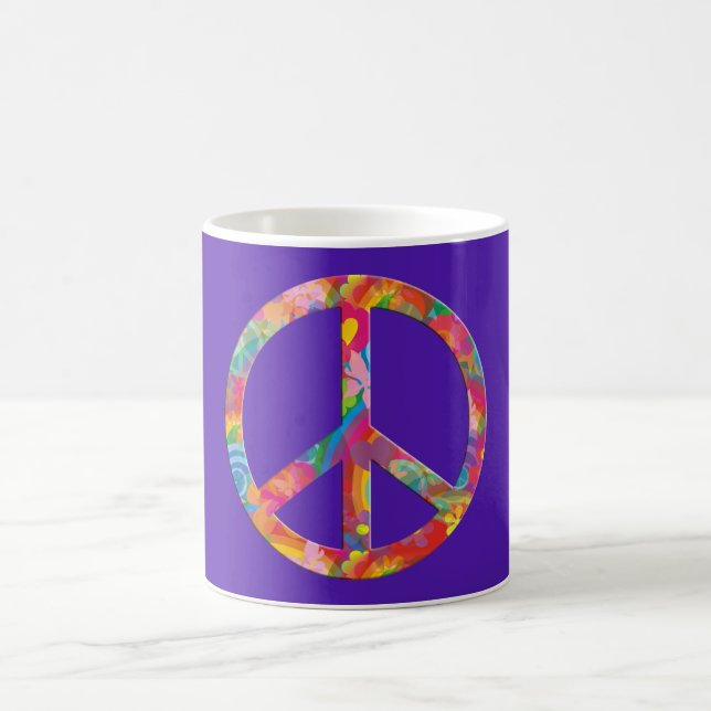 Flower Power Peace | violet Coffee Mug (Center)