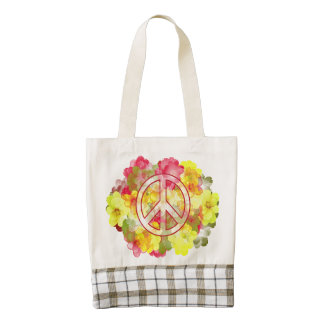 Flower Power Peace Zazzle HEART Tote Bag