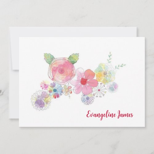 Flower Power Personalized Note Card   