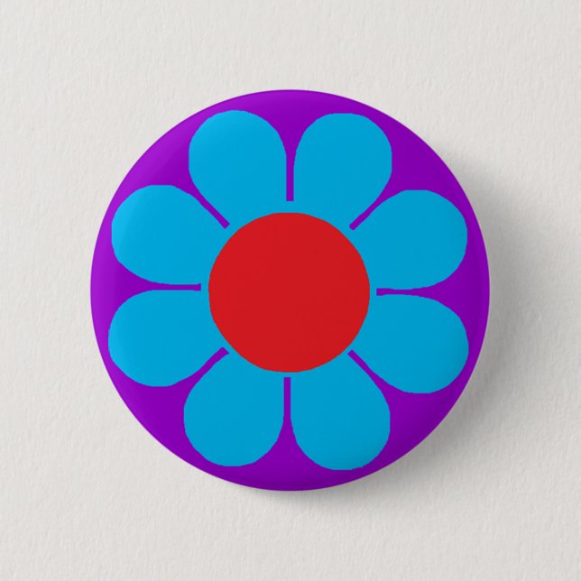 Flower Power Pinback Button (Front)