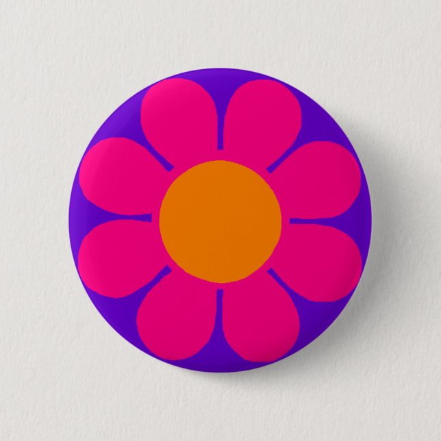 Flower Power Pinback Button (Front)