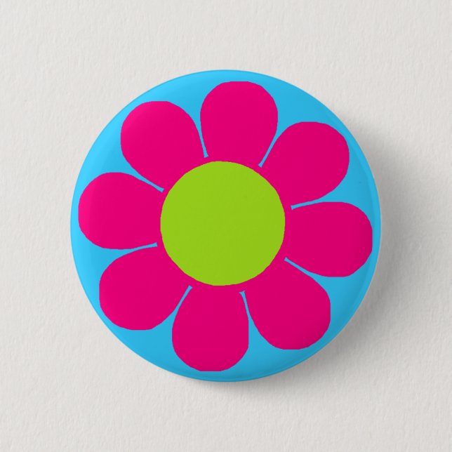 Flower Power Pinback Button (Front)