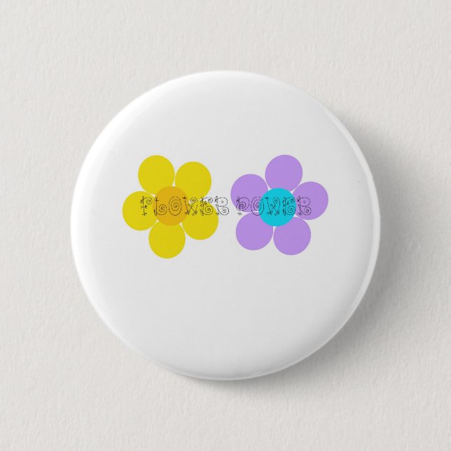 Flower Power Pinback Button (Front)