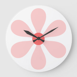 Flower Power - pink Large Clock