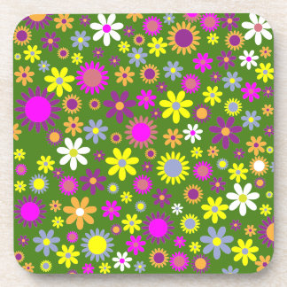 Flower Power Plastic Coaster