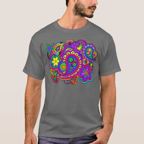 Flower Power Psychedelic Hippy Art T_Shirt