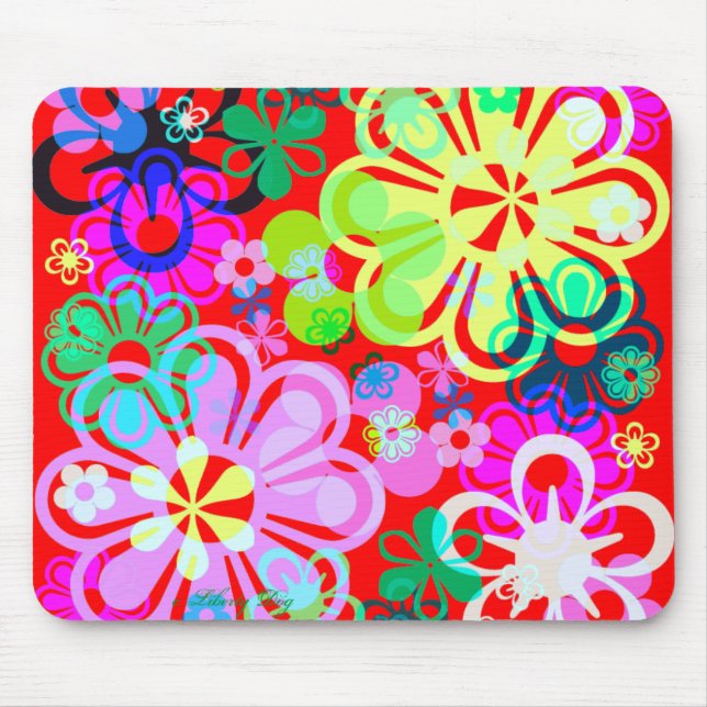 FLOWER POWER PSYCHEDELIC MOUSEPAD (Front)