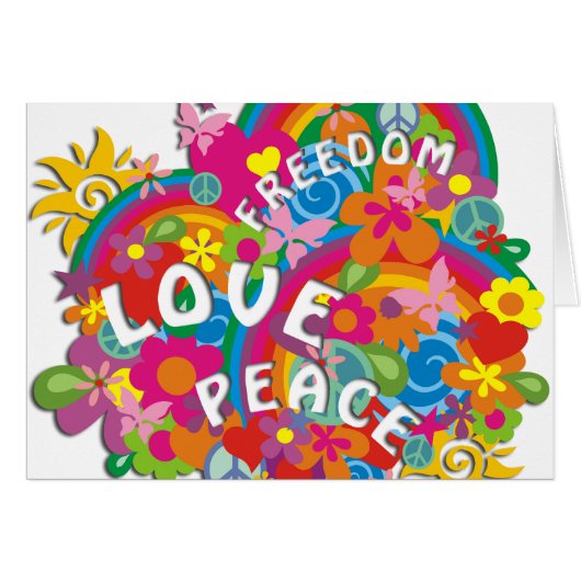 Flower Power Rainbow Cards (Front Horizontal)