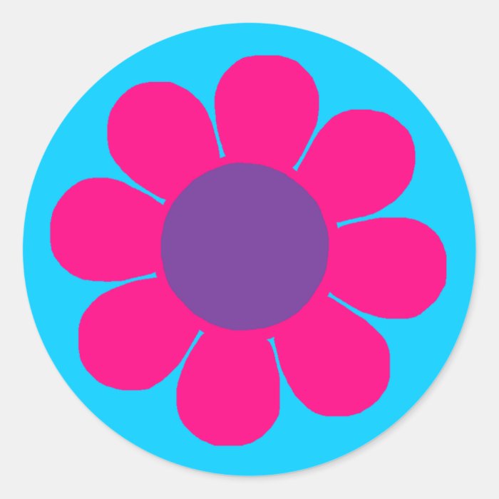 Flower Power Round Sticker