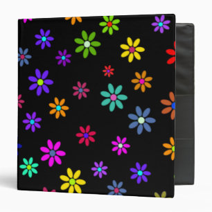 Flower Power Shower - colored pattern 1 3 Ring Binder