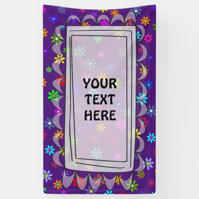 Flower Power Shower - colored pattern 1 Banner (Vertical)