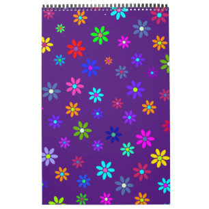 Flower Power Shower - colored pattern 1 Calendar