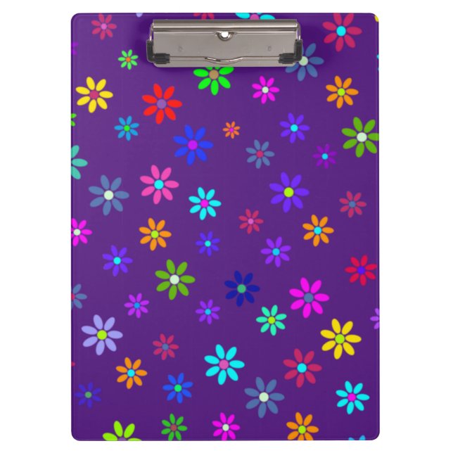 Flower Power Shower - colored pattern 1 Clipboard (Front)