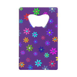 Flower Power Shower - colored pattern 1 Credit Card Bottle Opener