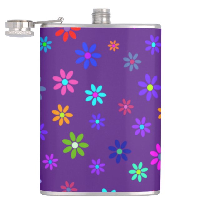 Flower Power Shower - colored pattern 1 Flask (Opened)