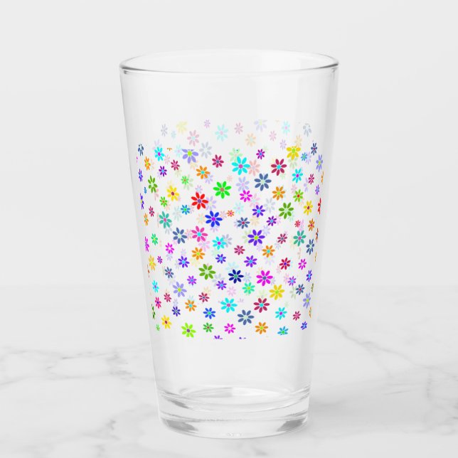 Flower Power Shower - colored pattern 1 Glass (Front)