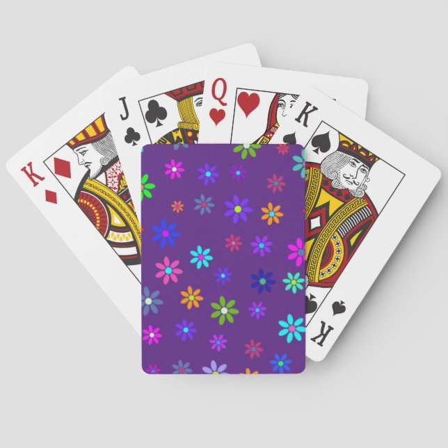Flower Power Shower - colored pattern 1 Poker Cards (Back)