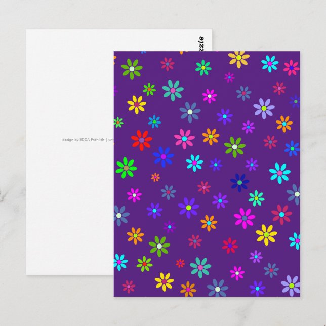 Flower Power Shower - colored pattern 1 Postcard (Front/Back)