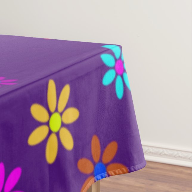 Flower Power Shower - colored pattern 1 Tablecloth (In Situ)