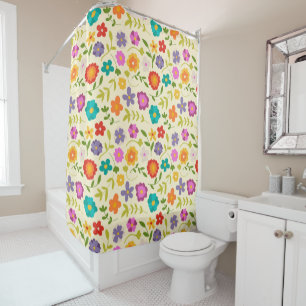 Flower power shower curtain