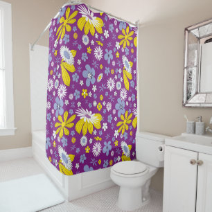 flower power shower curtain
