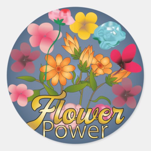 Flower Power Sign Sticker