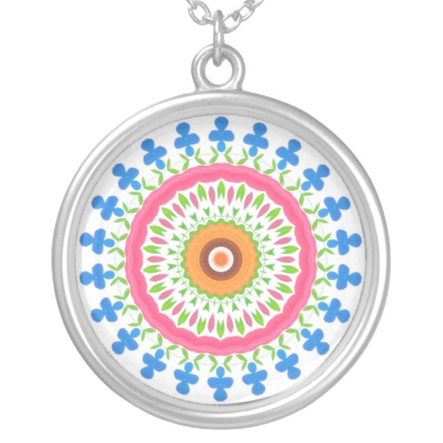 Flower Power Silver-plate Necklace (Front)
