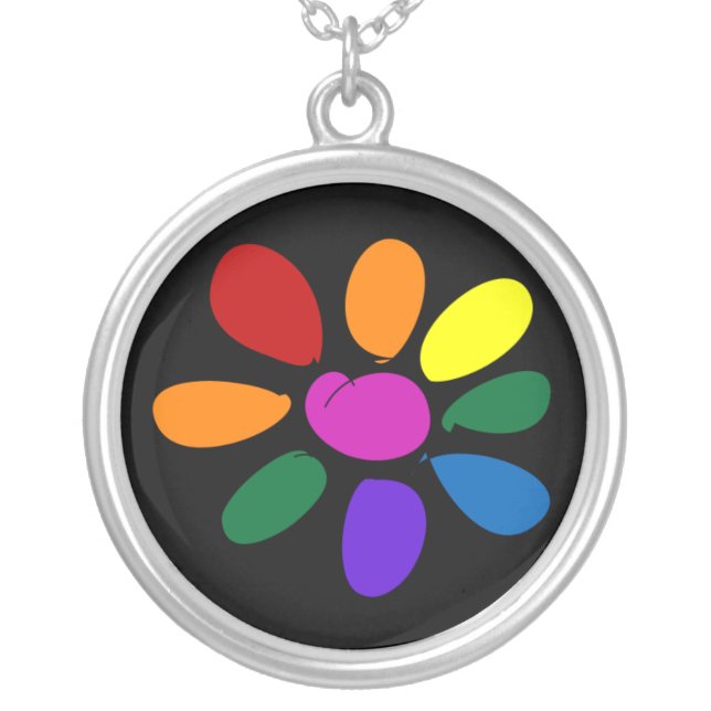 Flower Power Silver Plated Necklace (Front)