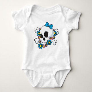 Flower Power Skull Baby Bodysuit