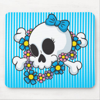 Flower Power Skull Mouse Pad