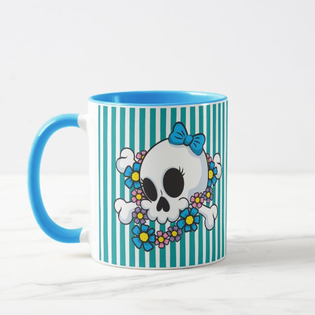 Flower Power Skull Mug (Left)
